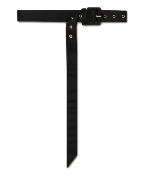 Nanushka satin-effect square-buckle belt