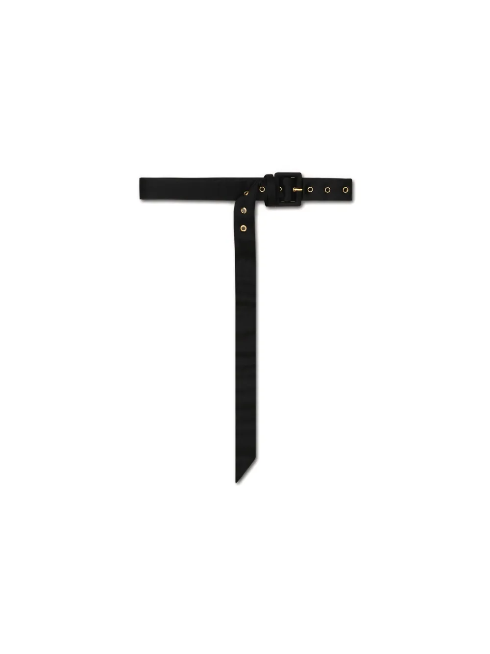 Nanushka satin-effect square-buckle belt - Zwart