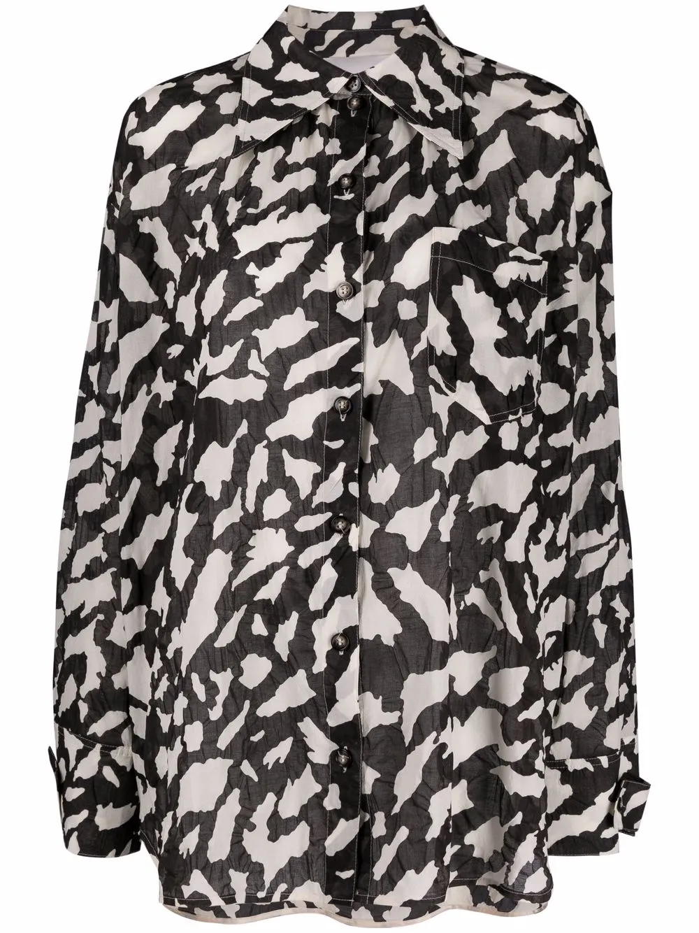 

Nanushka camisa oversize con animal print - Negro