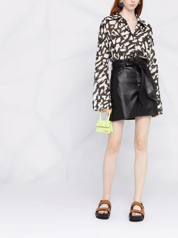 【送料&関税込】Nanushka Belted Skirt NANUSHKA Meda belted vegan leather mini skirt | THE OUTNET