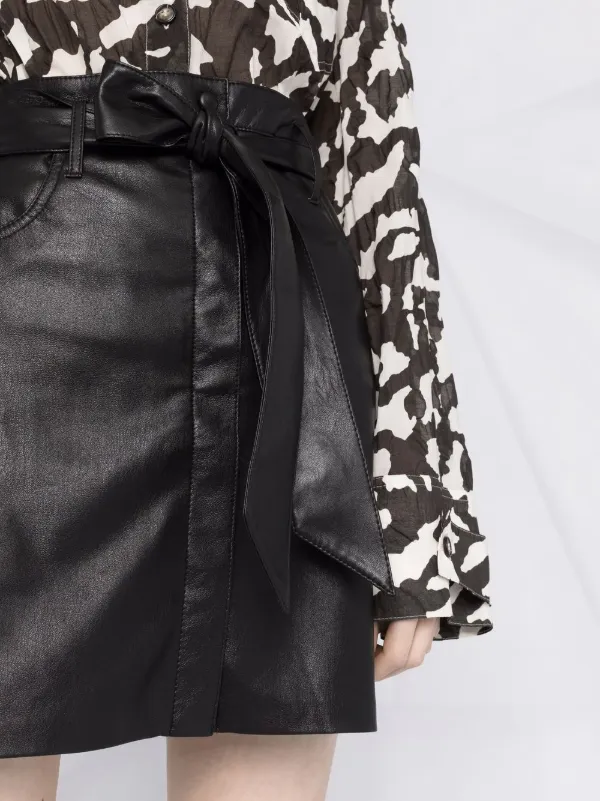 【送料&関税込】Nanushka Belted Skirt NANUSHKA Meda belted vegan leather mini skirt | THE OUTNET