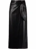 Nanushka vegan-leather wrap skirt - Black