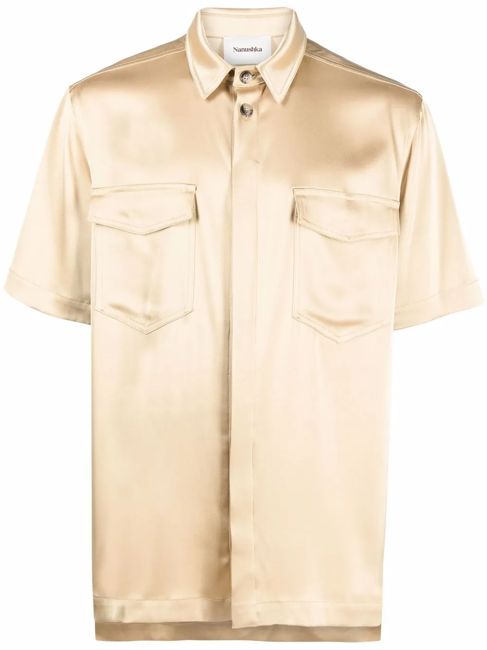 

Nanushka Camp satin-finish shirt - Neutrals