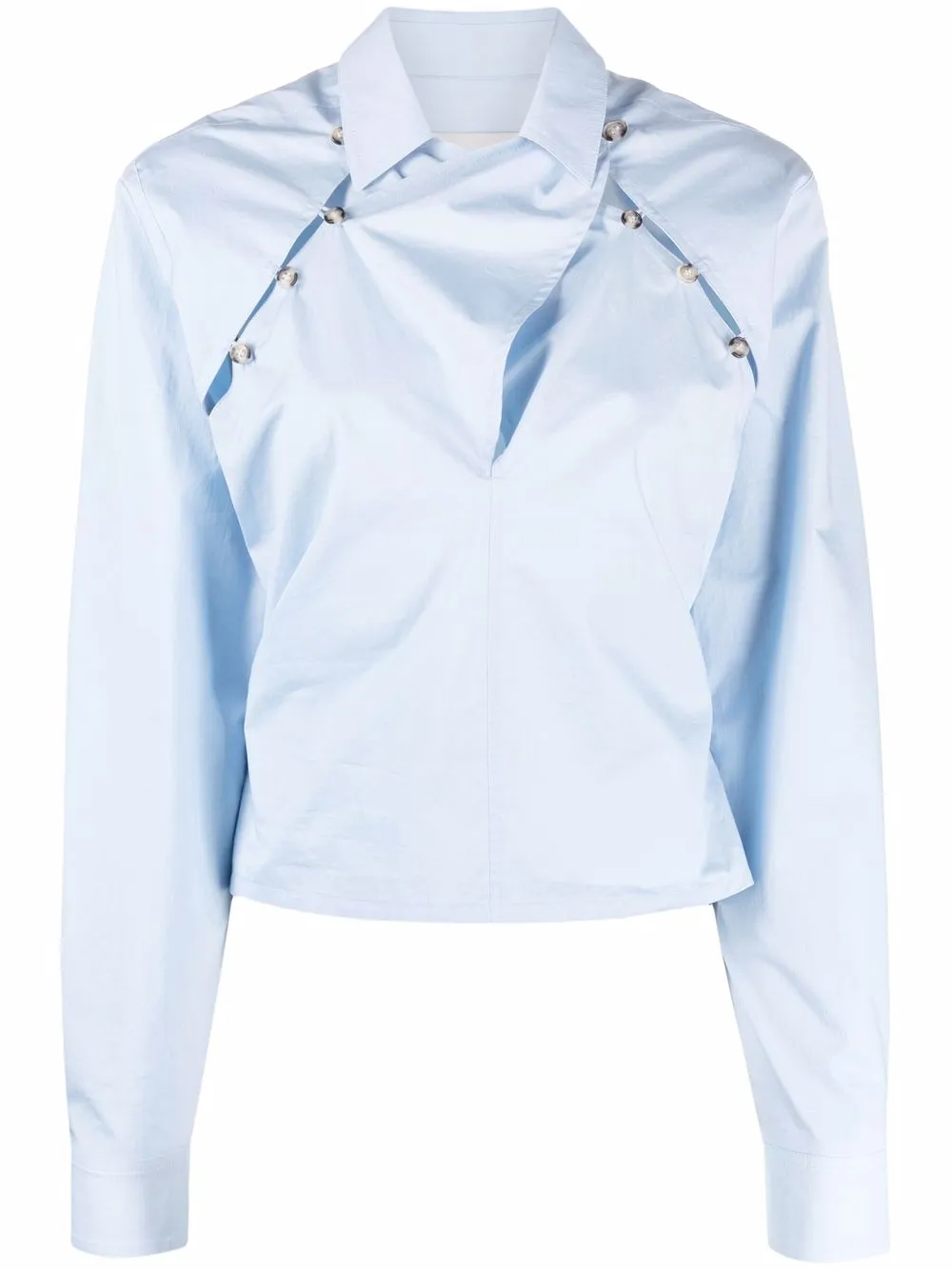 

Nanushka deconstructed wrap-front shirt - Blue