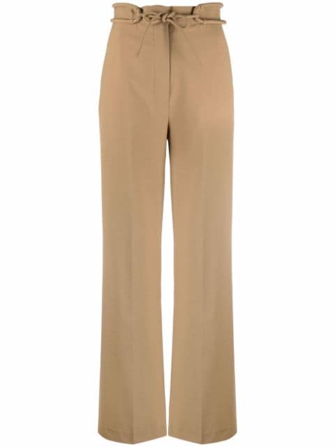 tie-waist wide-leg trousers