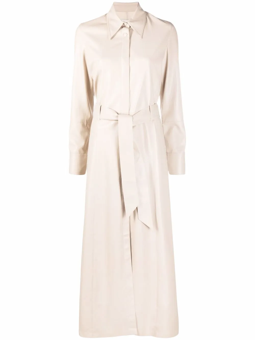 

Nanushka faux-leather belted maxi shirt dress - Neutrals