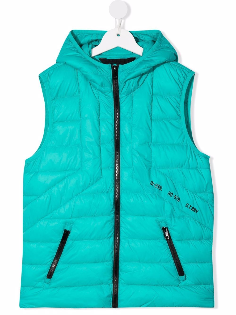 

Diesel Kids TEEN hooded puffer gilet - Green