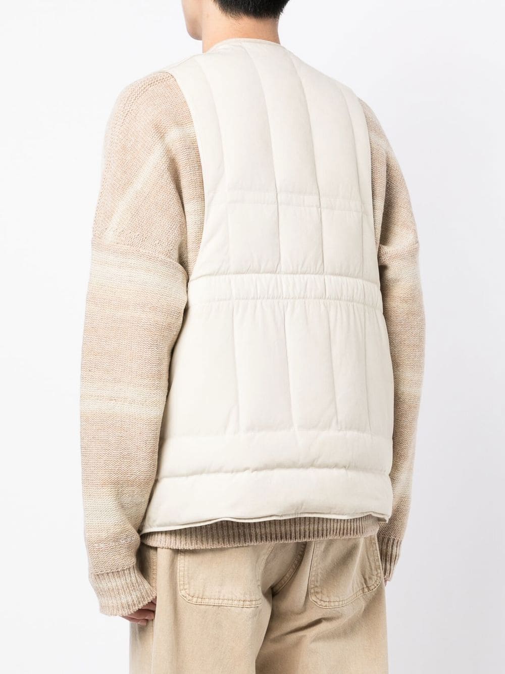 Shop Visvim Belted Padded Gilet In White