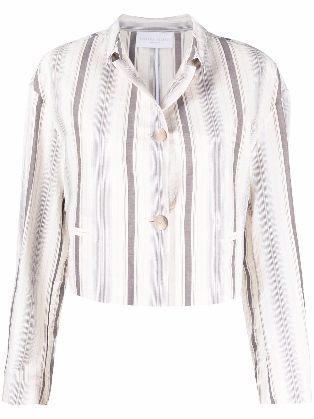 

Fabiana Filippi striped cropped jacket - Neutrals