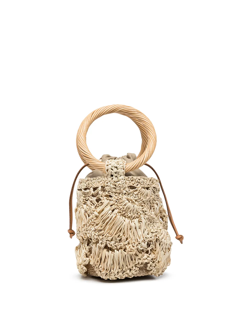 Aranaz Panuela Mini Crochet Raffia Bucket Bag In Natural ModeSens