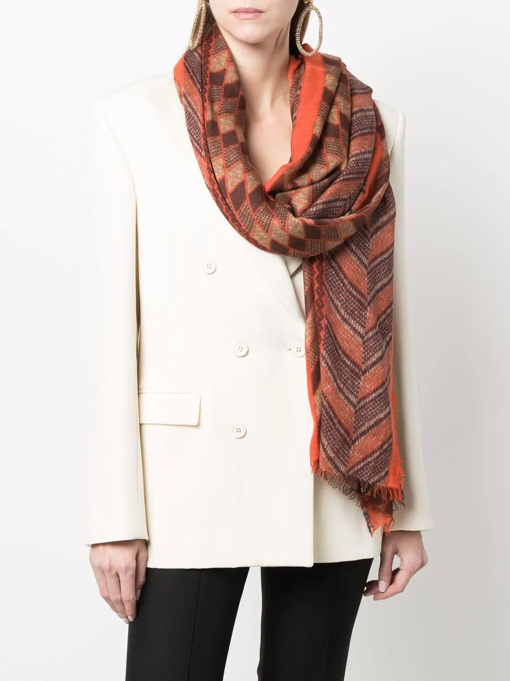 Faliero Sarti chevron-print Scarf - Farfetch