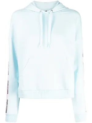 moschino blue moletom com capuz