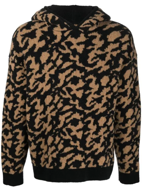Nanushka Hoodie mit Animal-Strickmuster