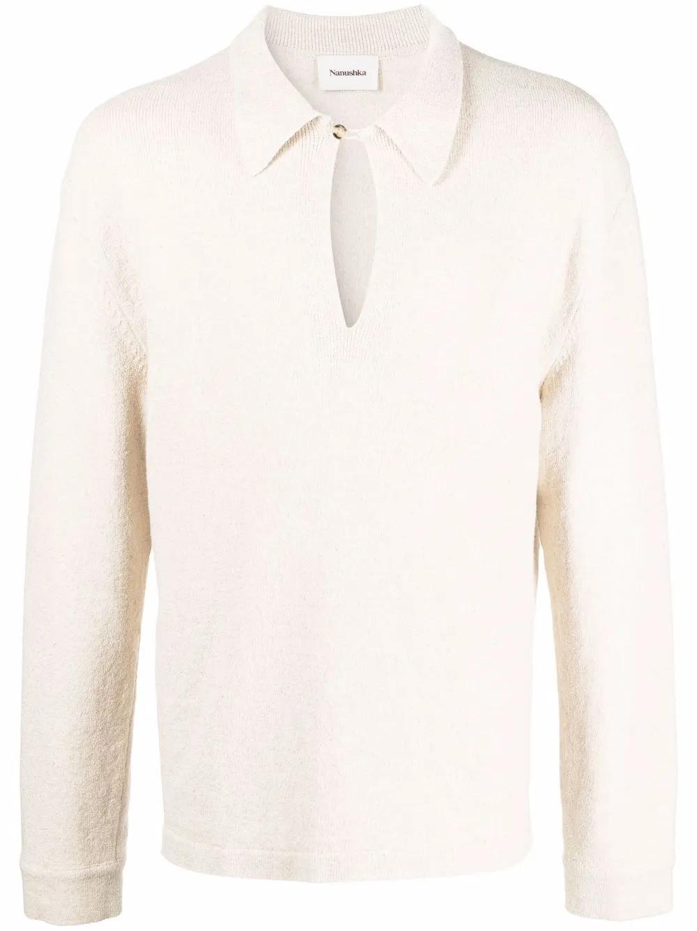 

Nanushka fine-knit spread-collar jumper - CREME MELANGE