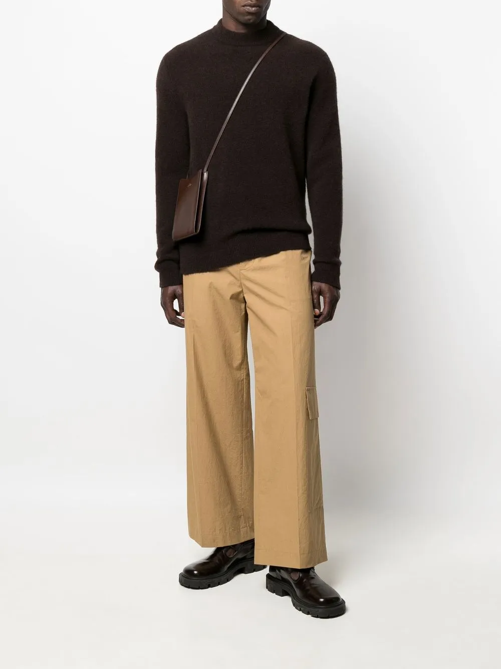 Nanushka Broek met wijde pijpen - Beige