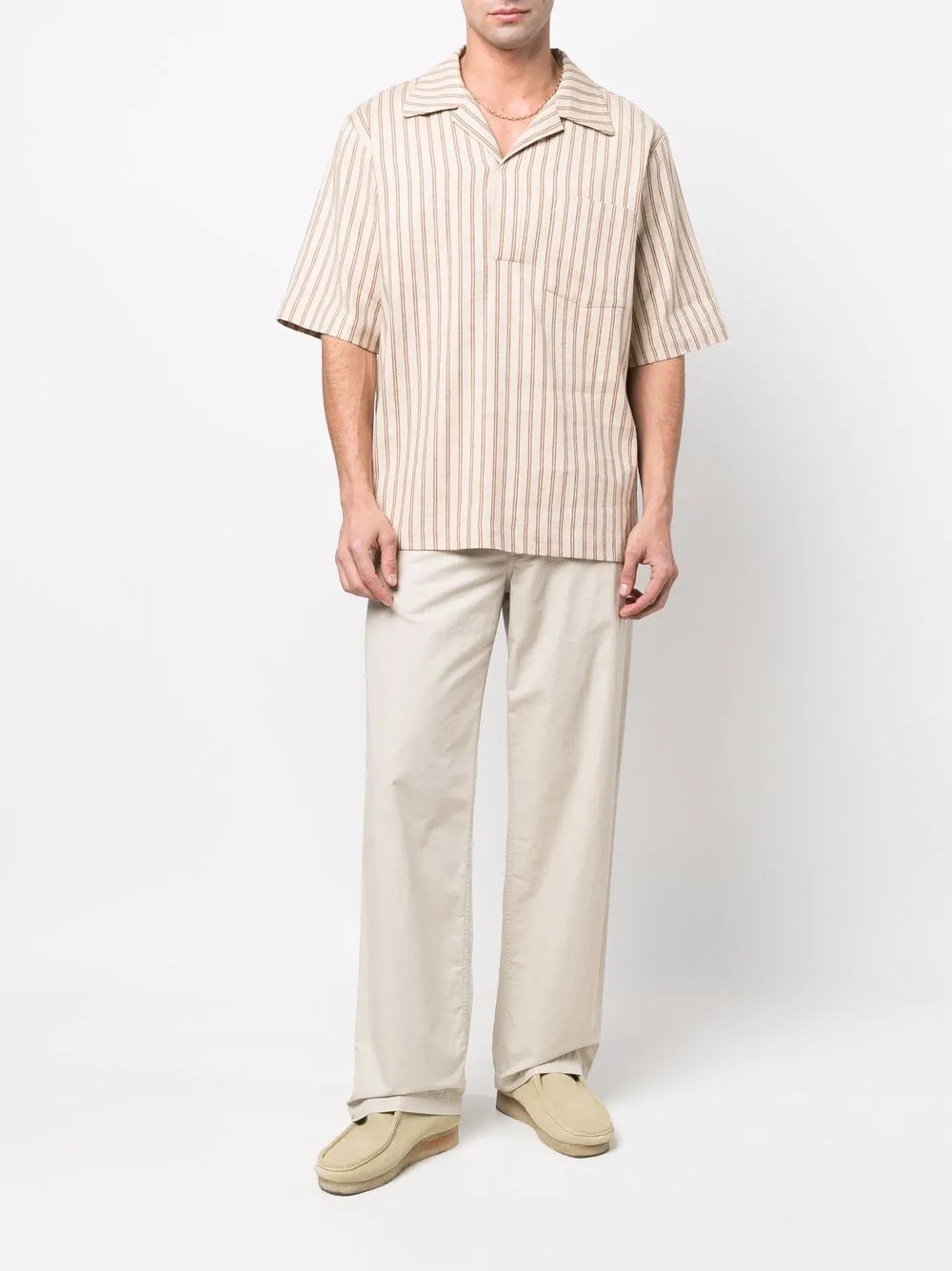 Nanushka Gestreept overhemd - Beige