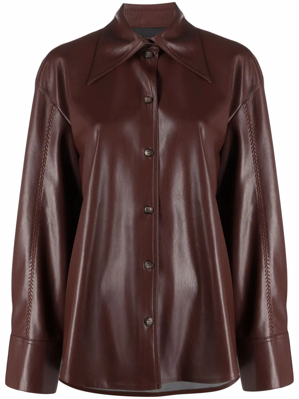 

Nanushka vegan-leather oversized shirt - Brown