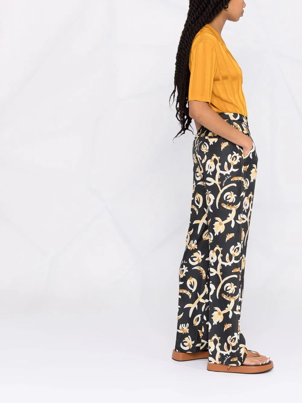 Affordable Nanushka graphic floral-print elasticated-waist trousers Women