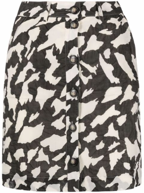 A-line animal-print mini skirt