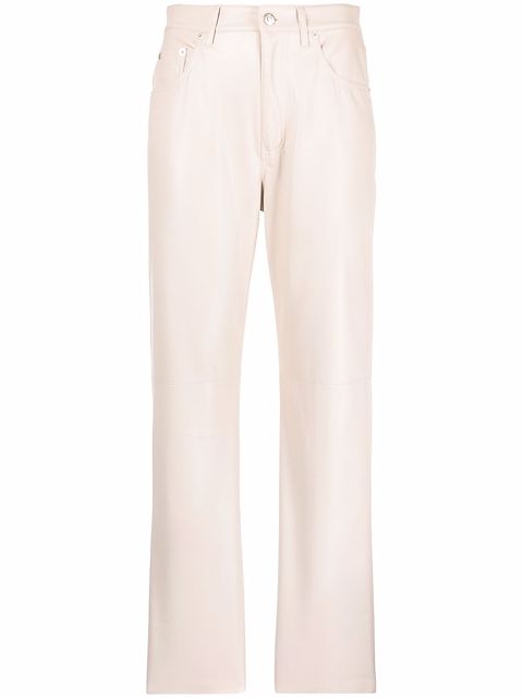 Nanushka faux-leather straight leg trousers