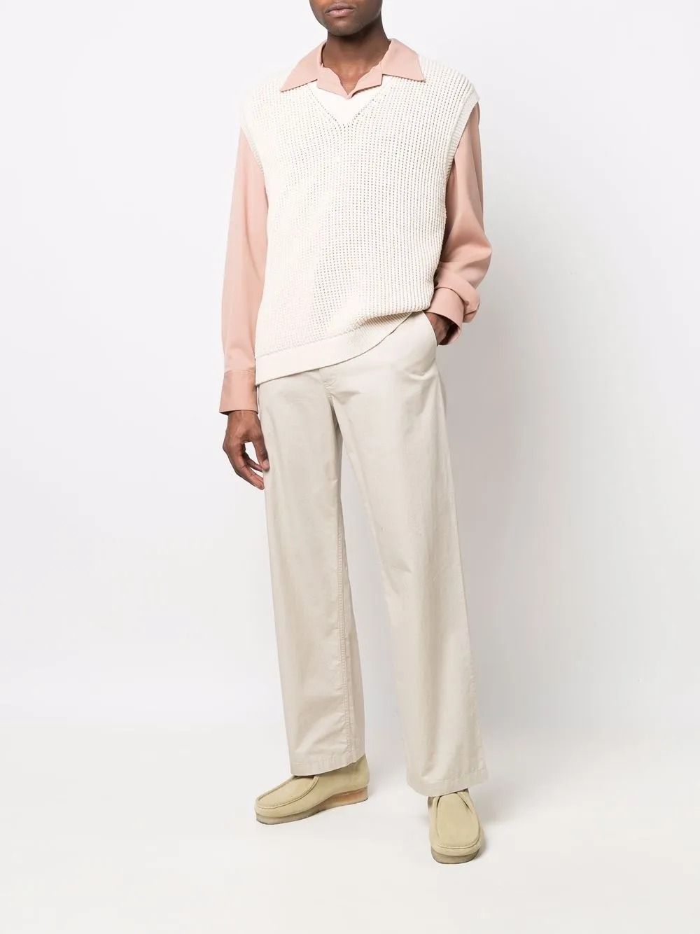 v neck ribbed vest