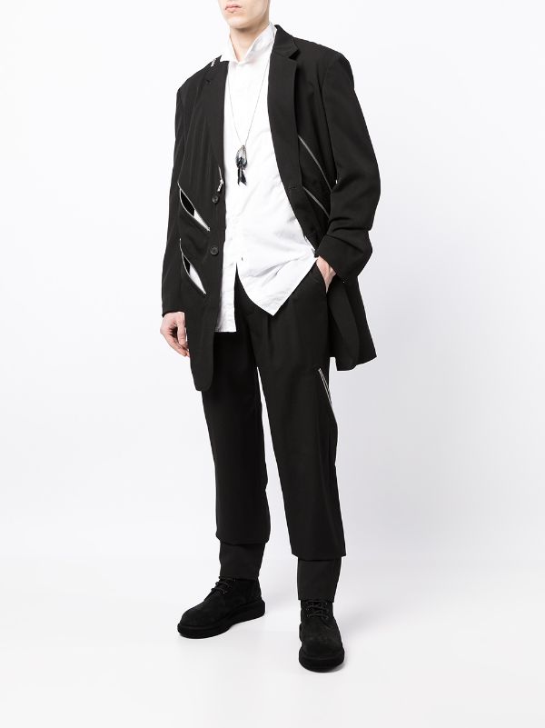 Yohji Yamamoto zip-embellished single-breasted Blazer - Farfetch