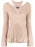 ANDREĀDAMO cut-out detail knit jumper - Neutrals