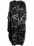 Rick Owens geometric-print V-neck coat - Black