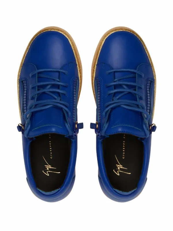 Giuseppe Zanotti Frankie lace up sneakers women Rubber Leather Leather 36 Blue