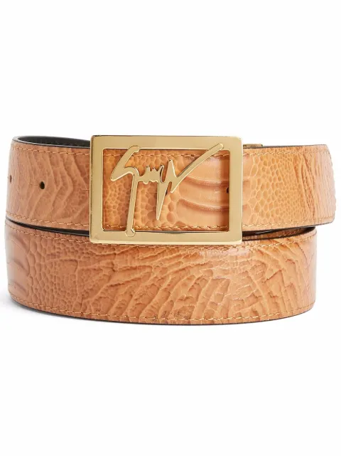 crocodile embossed belt