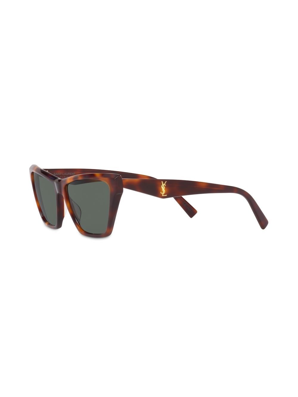 Shop Saint Laurent Square-frame Sunglasses In Brown