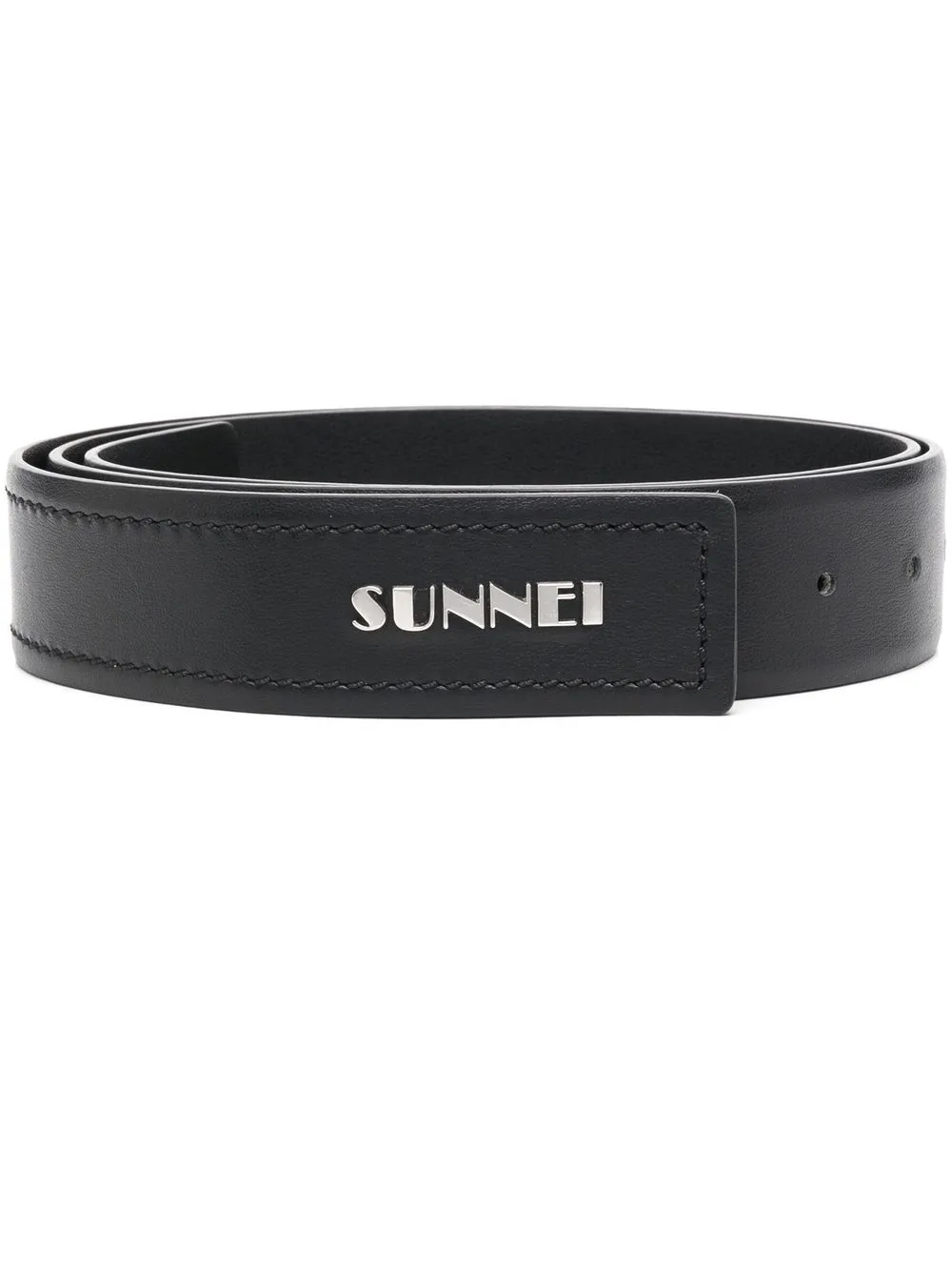 

Sunnei cangurera con placa del logo - Negro