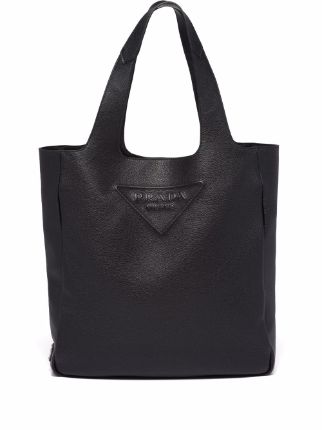 Prada triangle-logo Leather Tote Bag - Farfetch