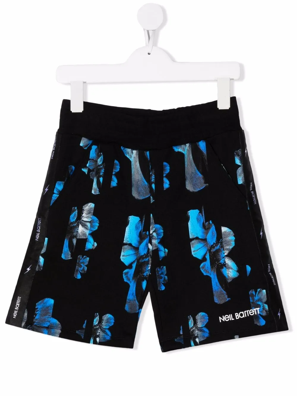 

Neil Barrett Kids logo floral shorts - Black