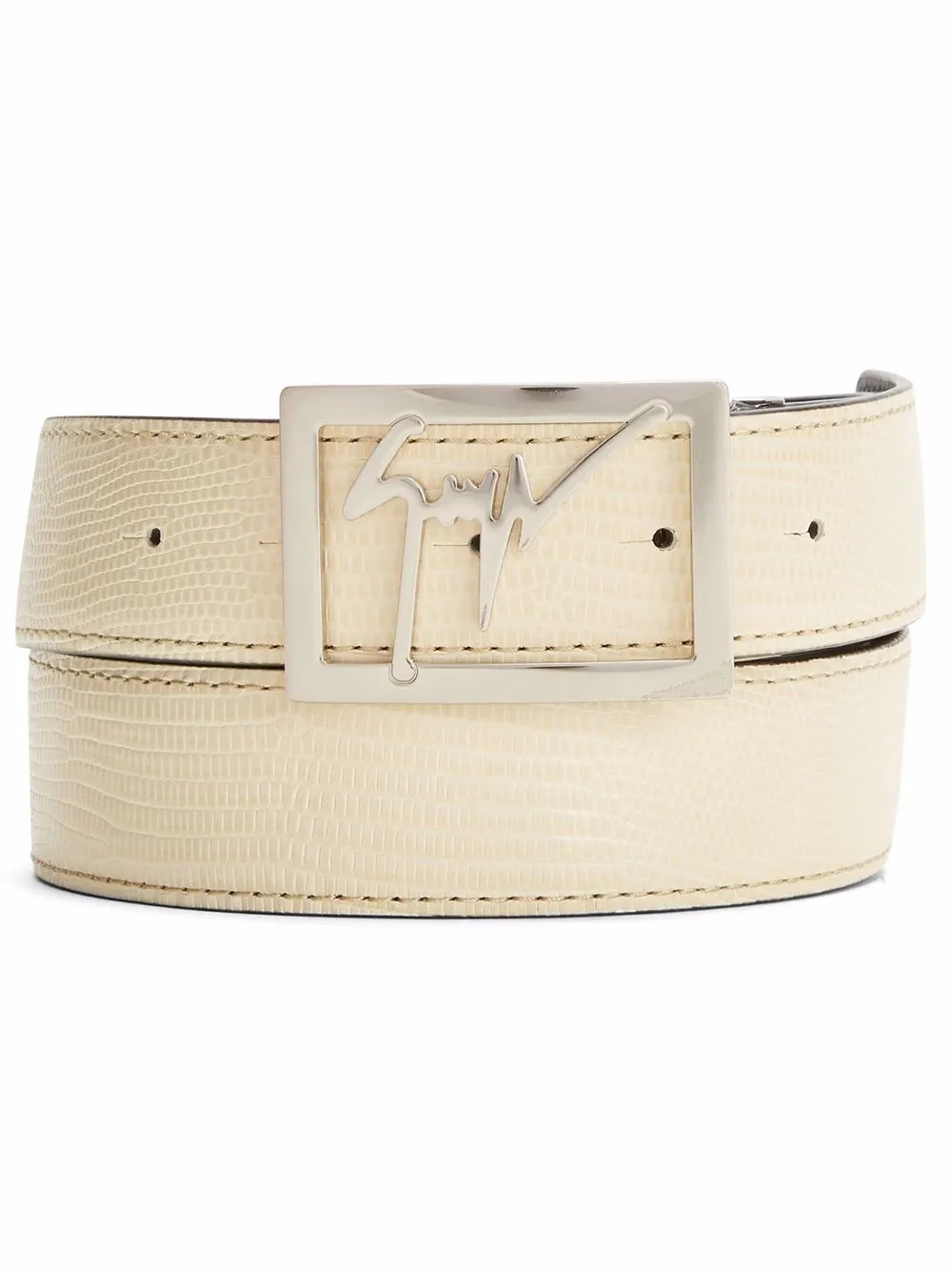 

Giuseppe Zanotti logo-buckle belt - Neutrals