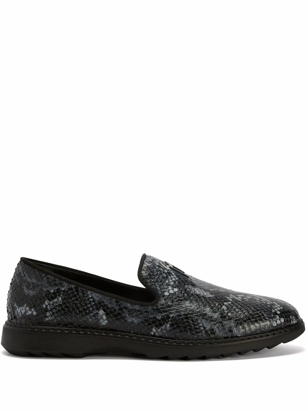 

Giuseppe Zanotti snake-print loafers - Black