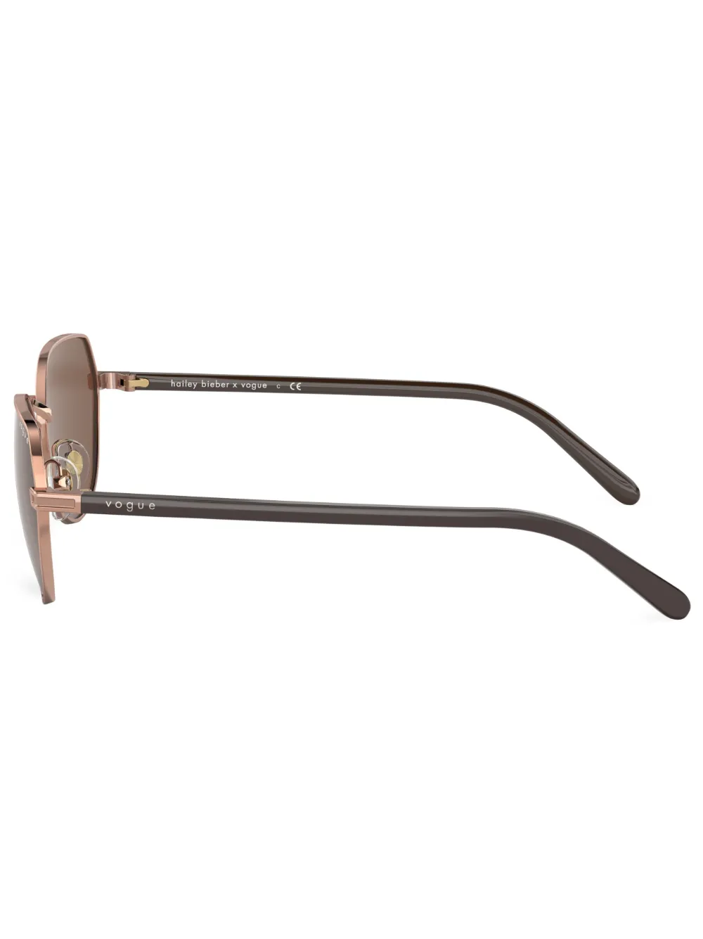  Vogue Eyewear Round Frames Tinted Sunglasses - Gold 