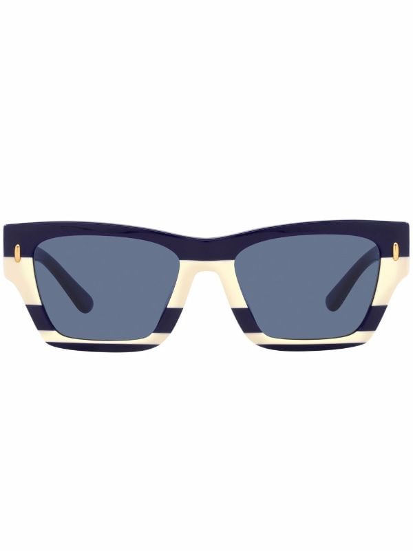 Tory Burch stripe-print Frame Sunglasses - Farfetch