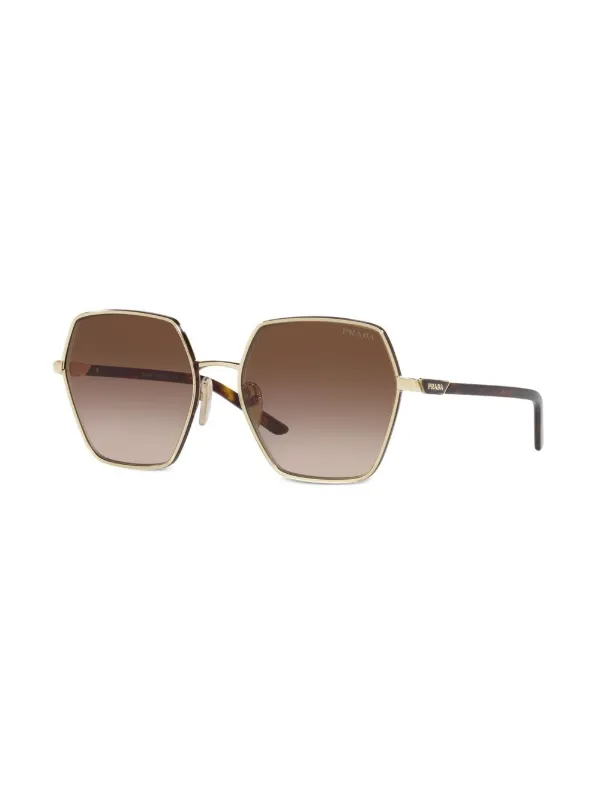 Prada Eyewear PR 56YS oversize-frame Sunglasses | Gold | FARFETCH