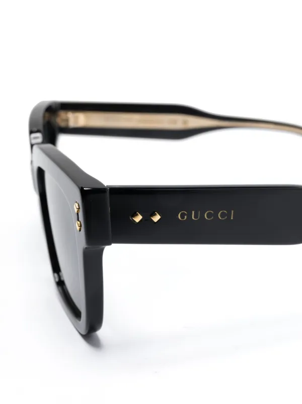 GUCCI サングラス 四角形フレーム ブラック Gucci Eyewear スクエアフレーム サングラス | ブラック | FARFETCH JP