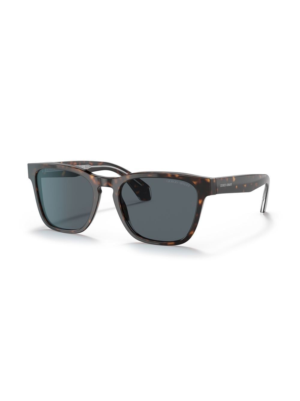 Shop Giorgio Armani Tortoiseshell-effect Square-frame Sunglasses In Braun