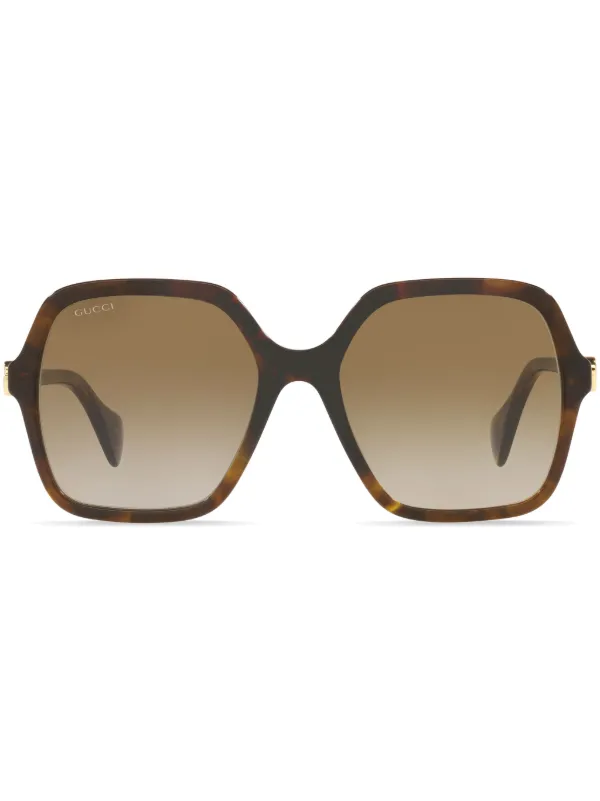 Gucci Eyewear tortoiseshell effect square frame Sunglasses Brown FARFETCH LB