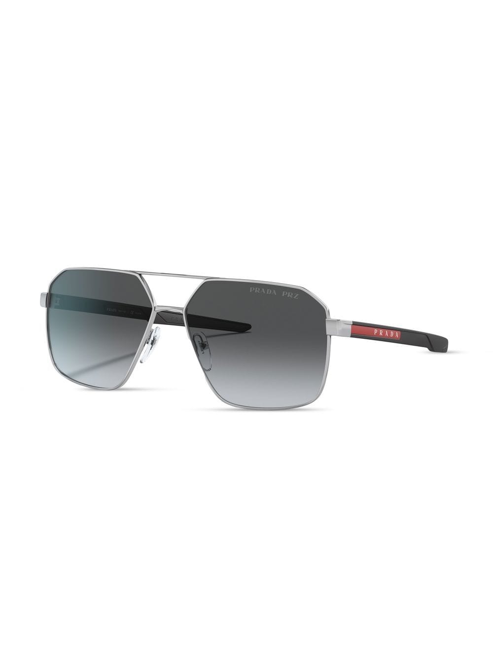Shop Prada Tinted Logo-print Sunglasses In Silber
