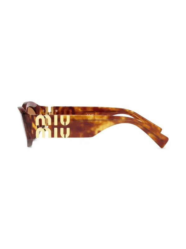 Miu Miu Eyewear Tortoiseshell cat-eye Sunglasses | Green | FARFETCH