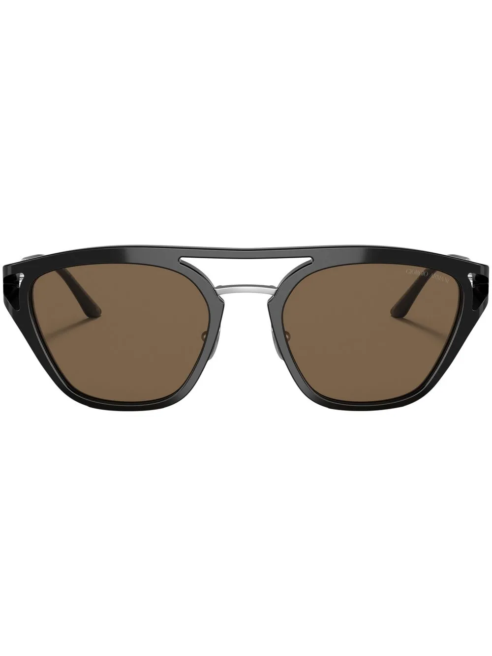 Giorgio Armani Logo-print Pilot-frame Sunglasses In Schwarz