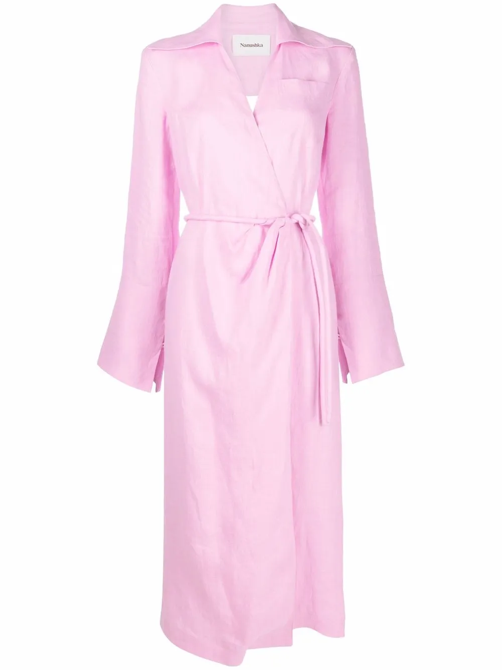 

Nanushka open-back midi wrap dress - Pink