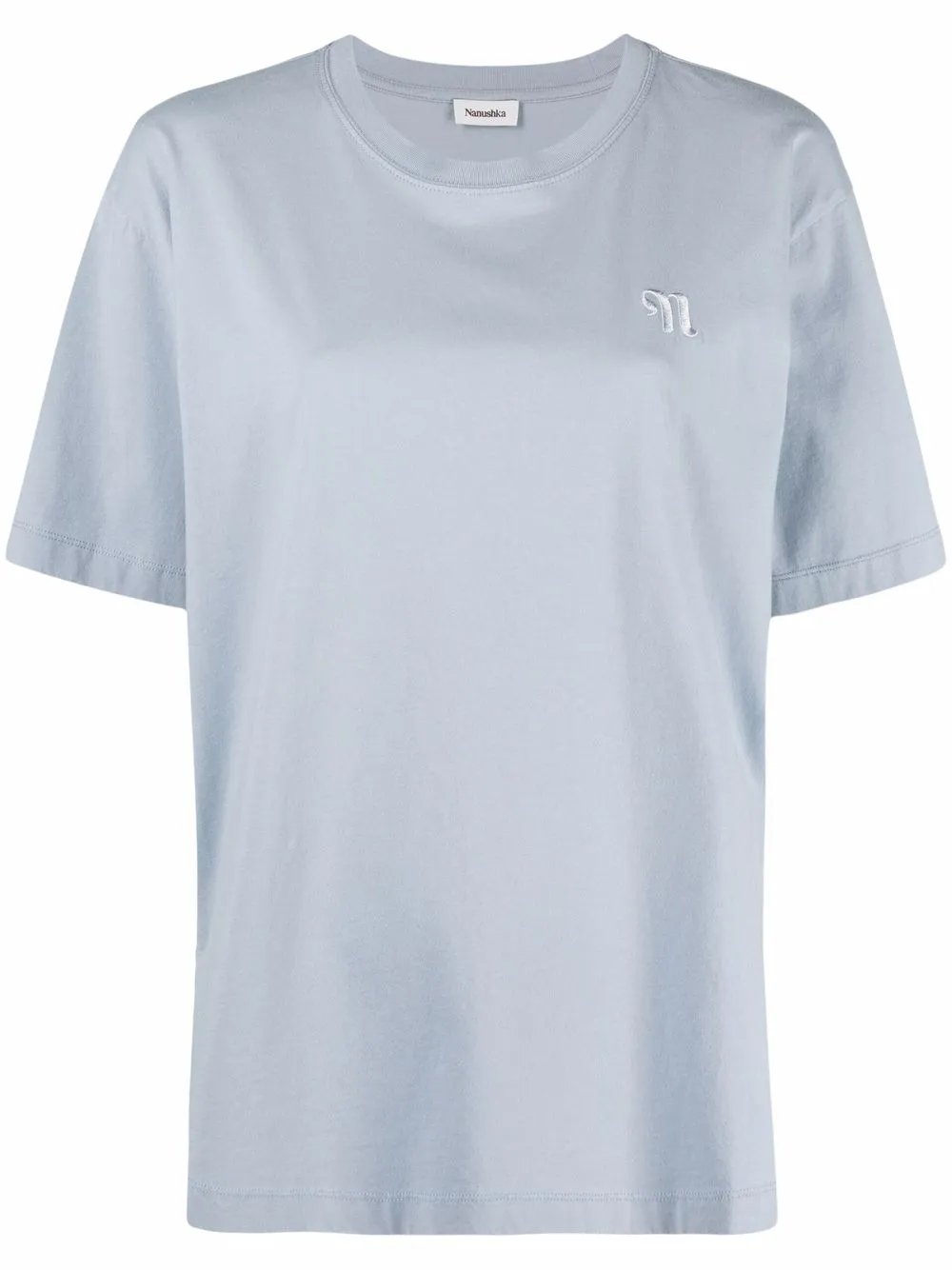 

Nanushka playera oversize con logo bordado - Azul