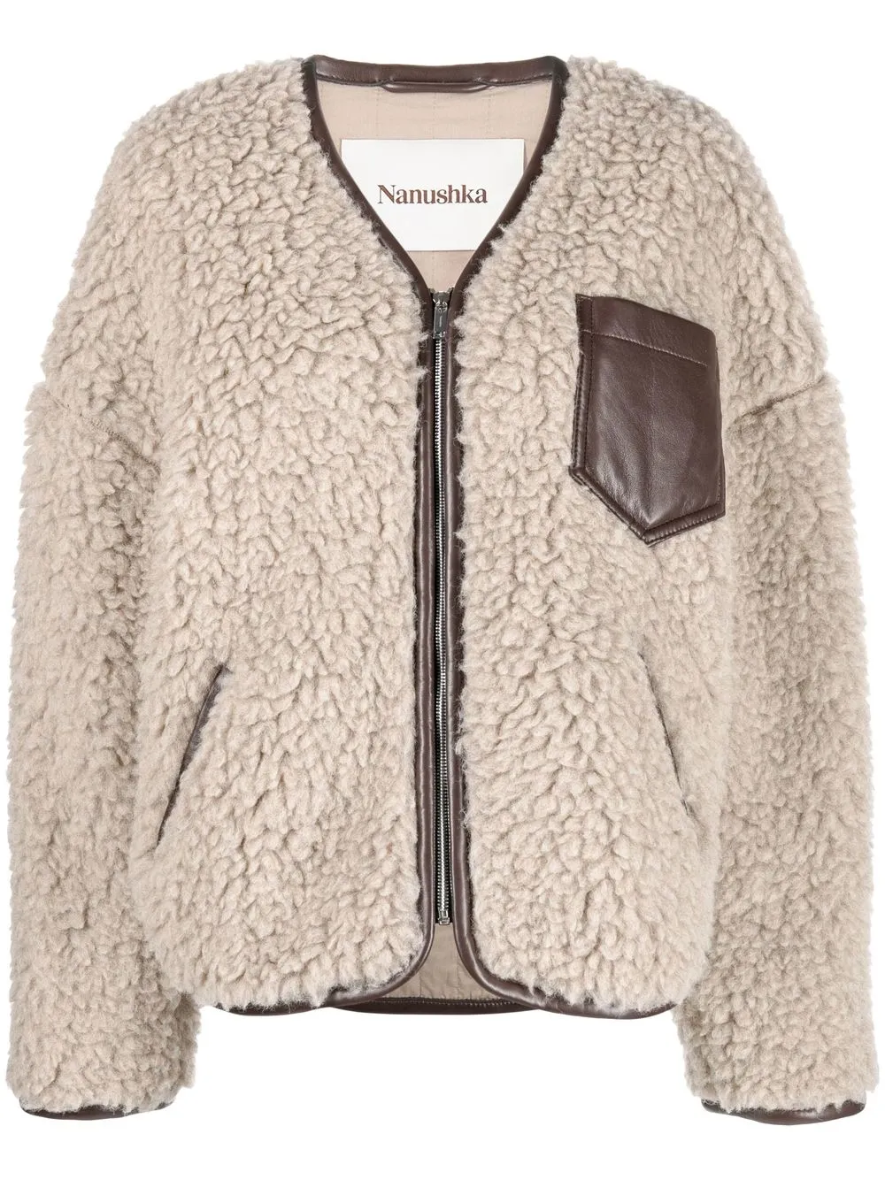 

Nanushka Charlu faux-shearling jacket - Grey