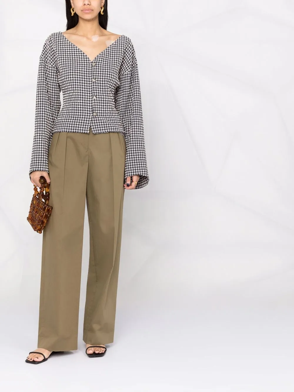 Nanushka Gingham blouse - Blauw