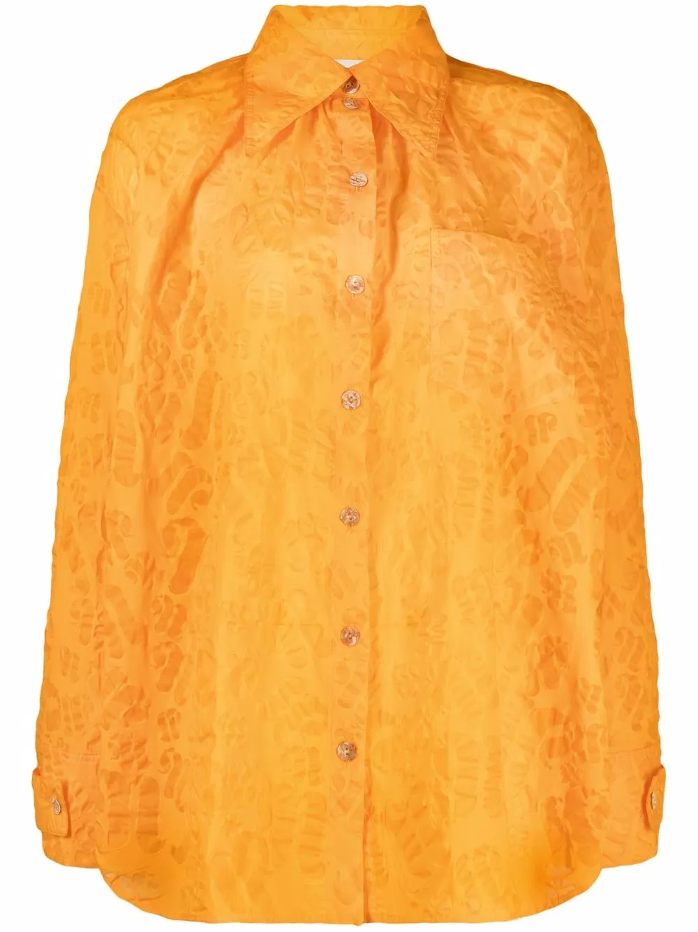 

Nanushka monogram-pattern oversized shirt - Orange